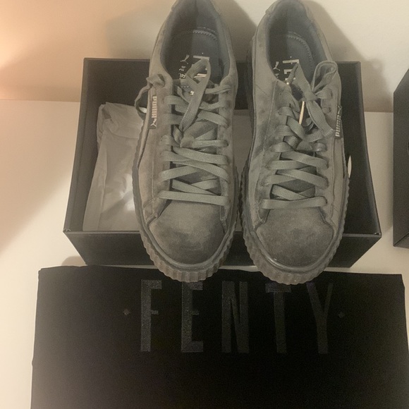 Grey Velvet Puma Creepers-Fenty (Used)** - Picture 2 of 5